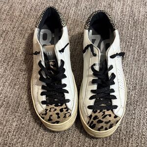 P448 White Sneakers with Black Soles and Cream Midsole